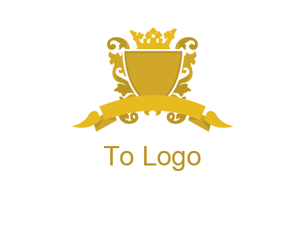 shield with crown swirl icon