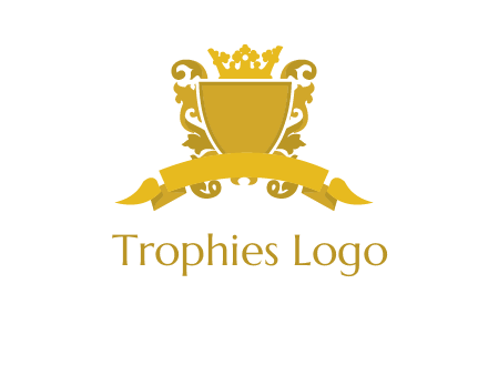 shield with crown swirl icon