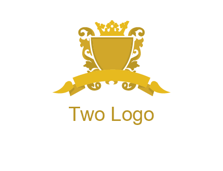 shield with crown swirl icon