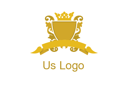 shield with crown swirl icon
