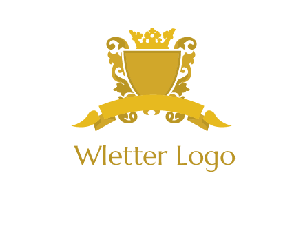 shield with crown swirl icon