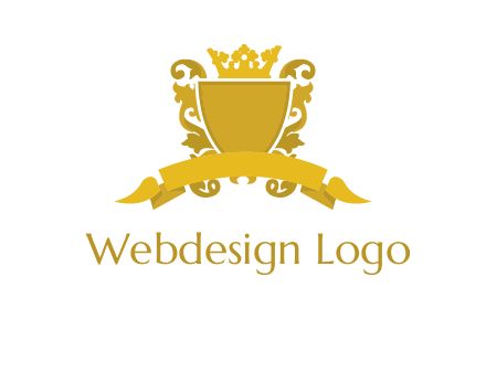 shield with crown swirl icon