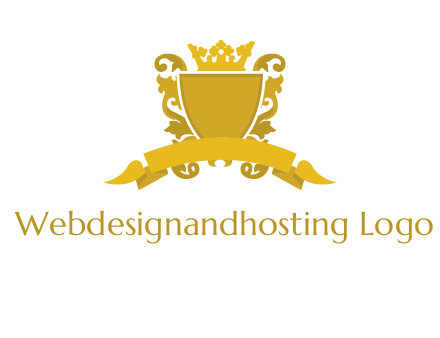 shield with crown swirl icon