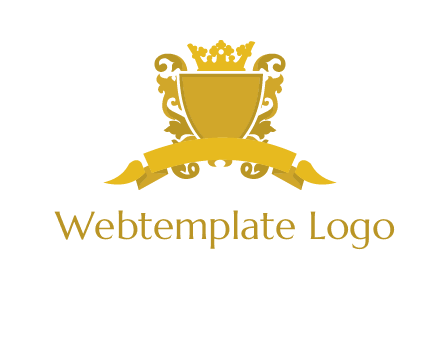 shield with crown swirl icon