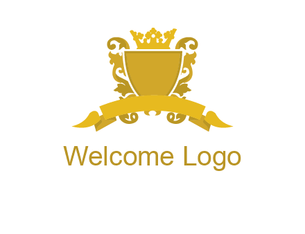 shield with crown swirl icon