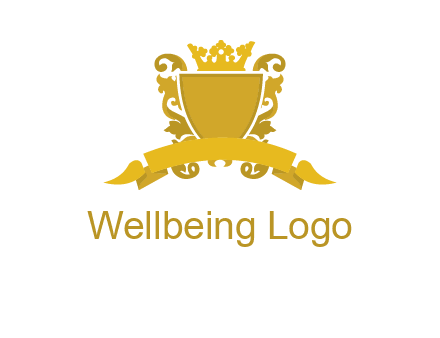 shield with crown swirl icon