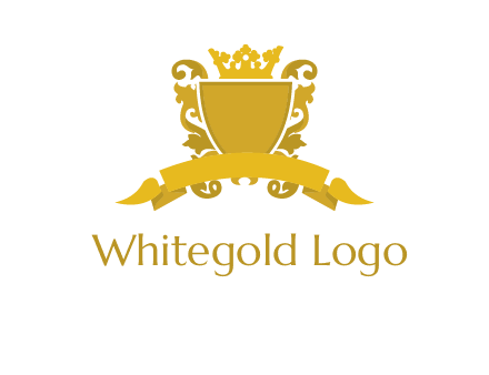 shield with crown swirl icon