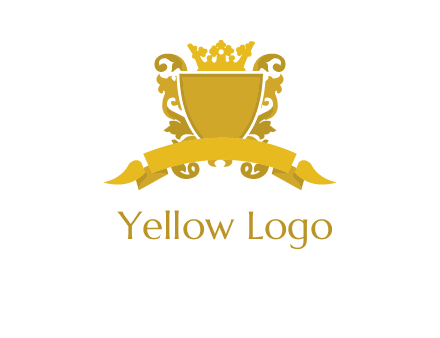 shield with crown swirl icon
