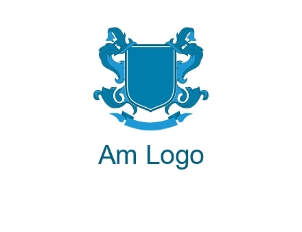 shield with ribbons logo