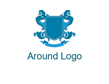 shield with ribbons logo