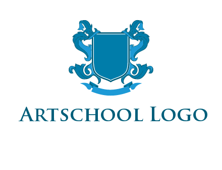 shield with ribbons logo