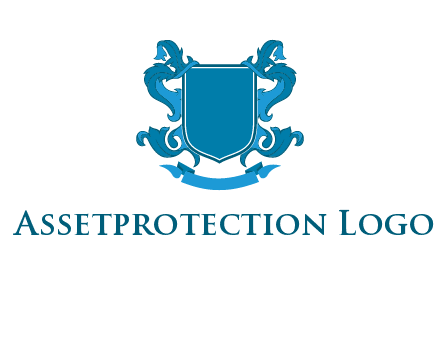 shield with ribbons logo