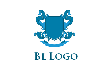 shield with ribbons logo
