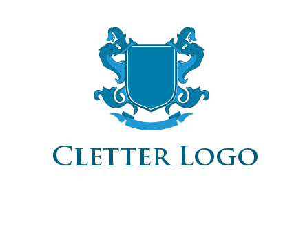 shield with ribbons logo