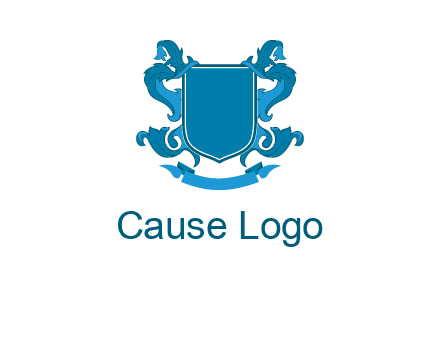shield with ribbons logo