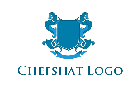 shield with ribbons logo