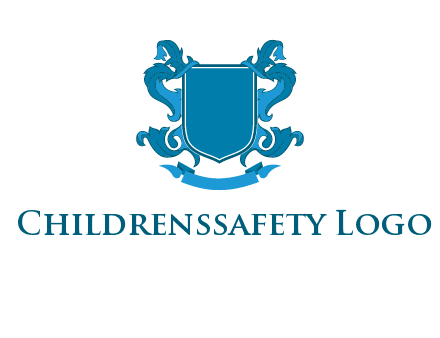 shield with ribbons logo