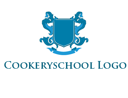 shield with ribbons logo