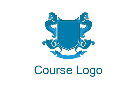 shield with ribbons logo