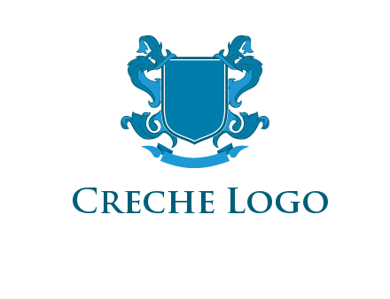 shield with ribbons logo