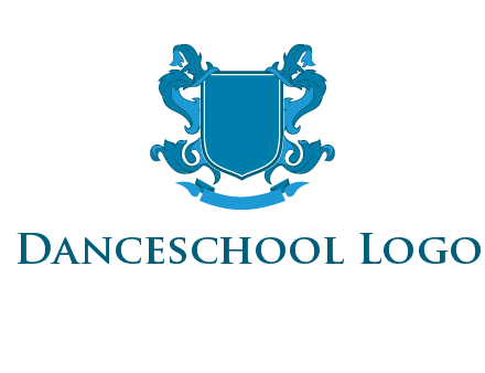shield with ribbons logo