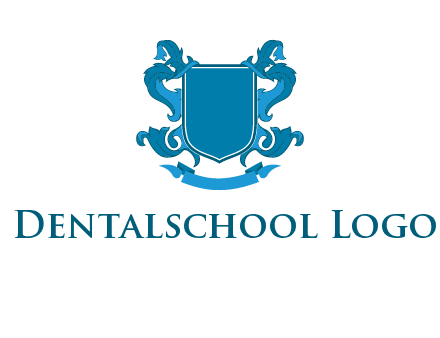 shield with ribbons logo