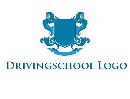 shield with ribbons logo