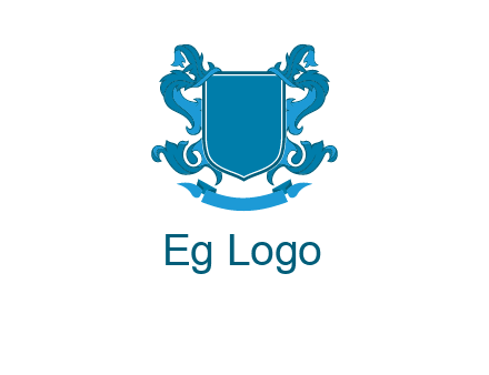 shield with ribbons logo