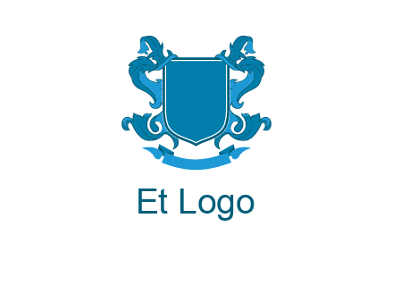 shield with ribbons logo