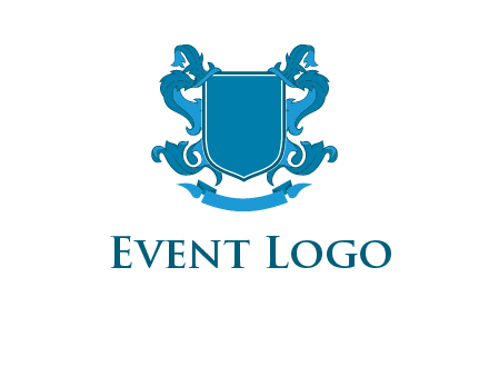 shield with ribbons logo