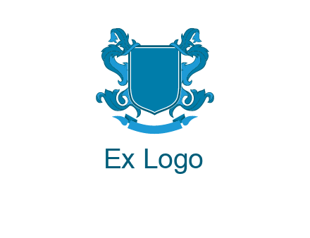shield with ribbons logo