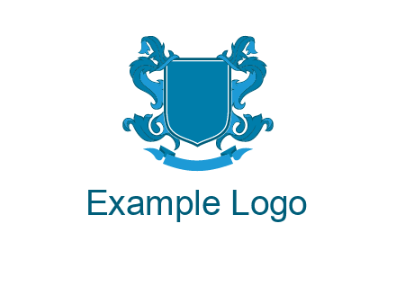 shield with ribbons logo