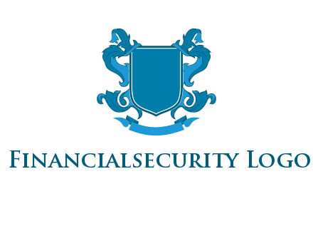 shield with ribbons logo