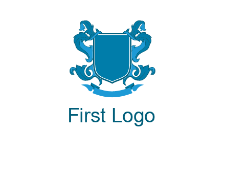 shield with ribbons logo