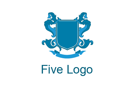 shield with ribbons logo
