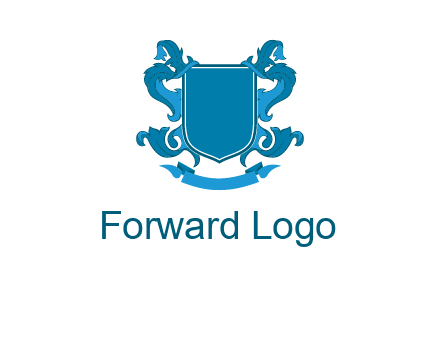 shield with ribbons logo