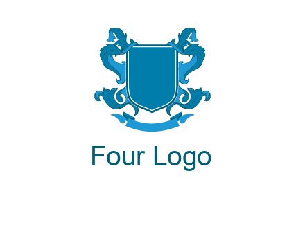 shield with ribbons logo
