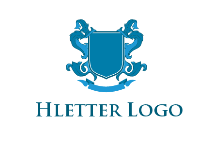 shield with ribbons logo
