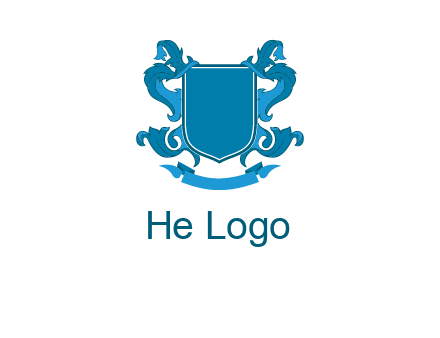 shield with ribbons logo