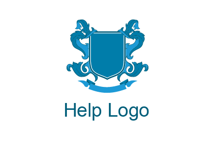 shield with ribbons logo