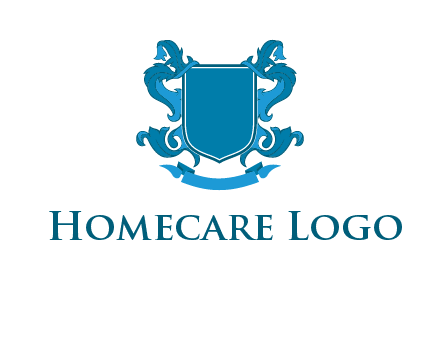 shield with ribbons logo