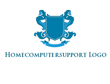 shield with ribbons logo