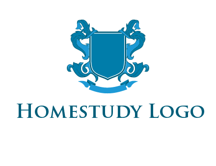 shield with ribbons logo