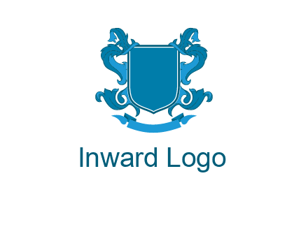 shield with ribbons logo