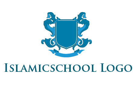shield with ribbons logo