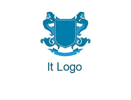 shield with ribbons logo