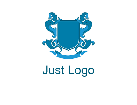 shield with ribbons logo