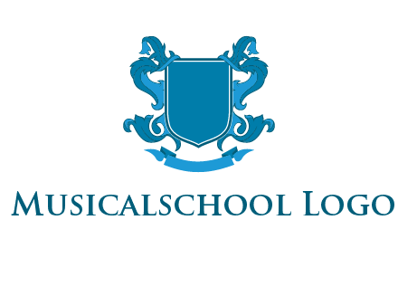 shield with ribbons logo