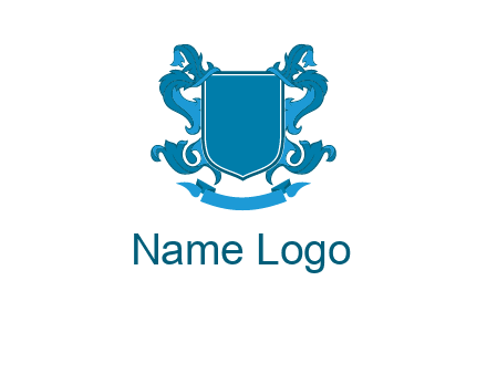 shield with ribbons logo