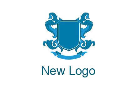 shield with ribbons logo